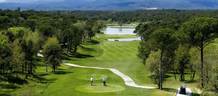 Golfer on fairway in Spain
