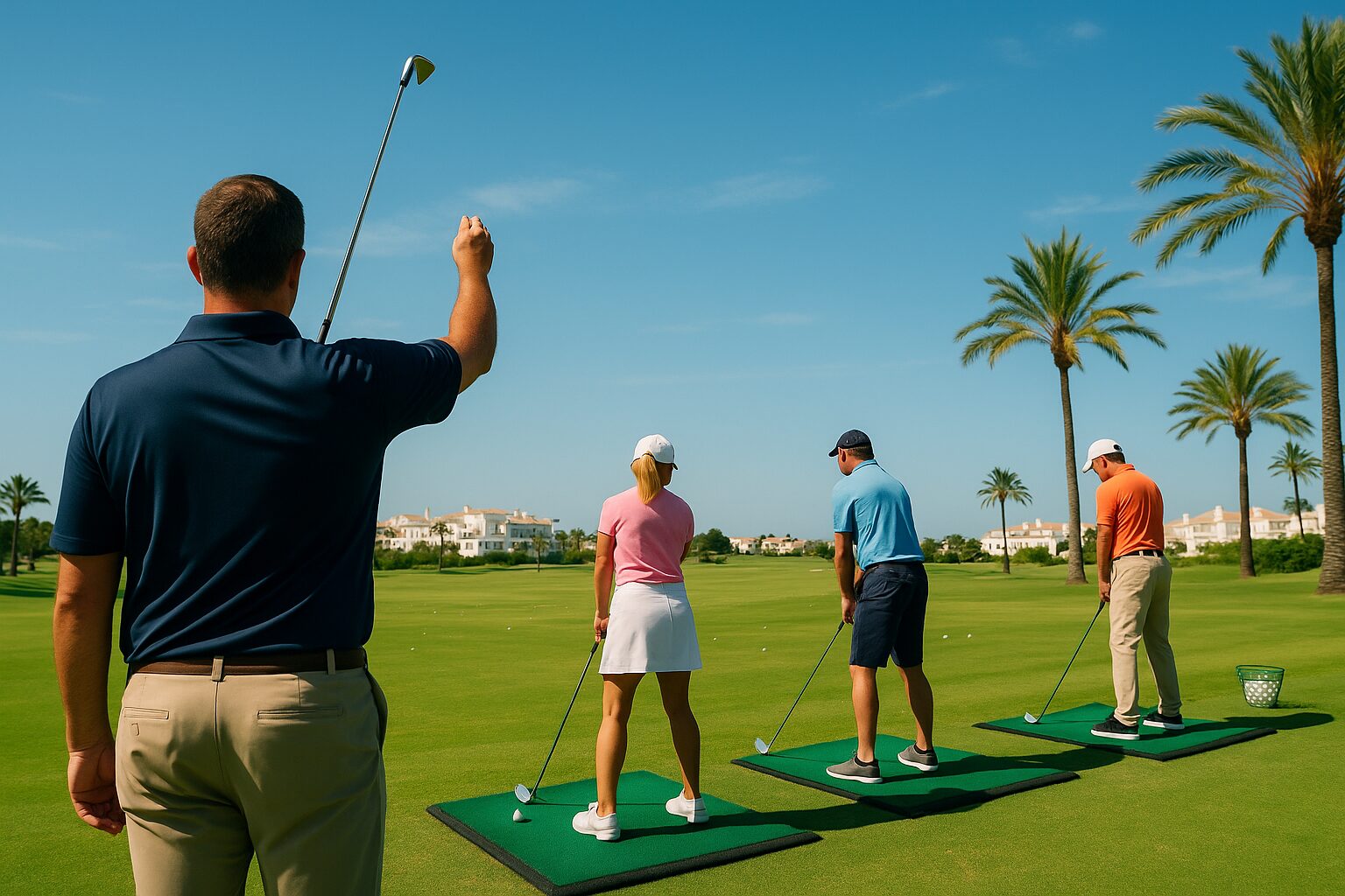 Learn To Play Experience at Isla Canela, coaching on the practice range